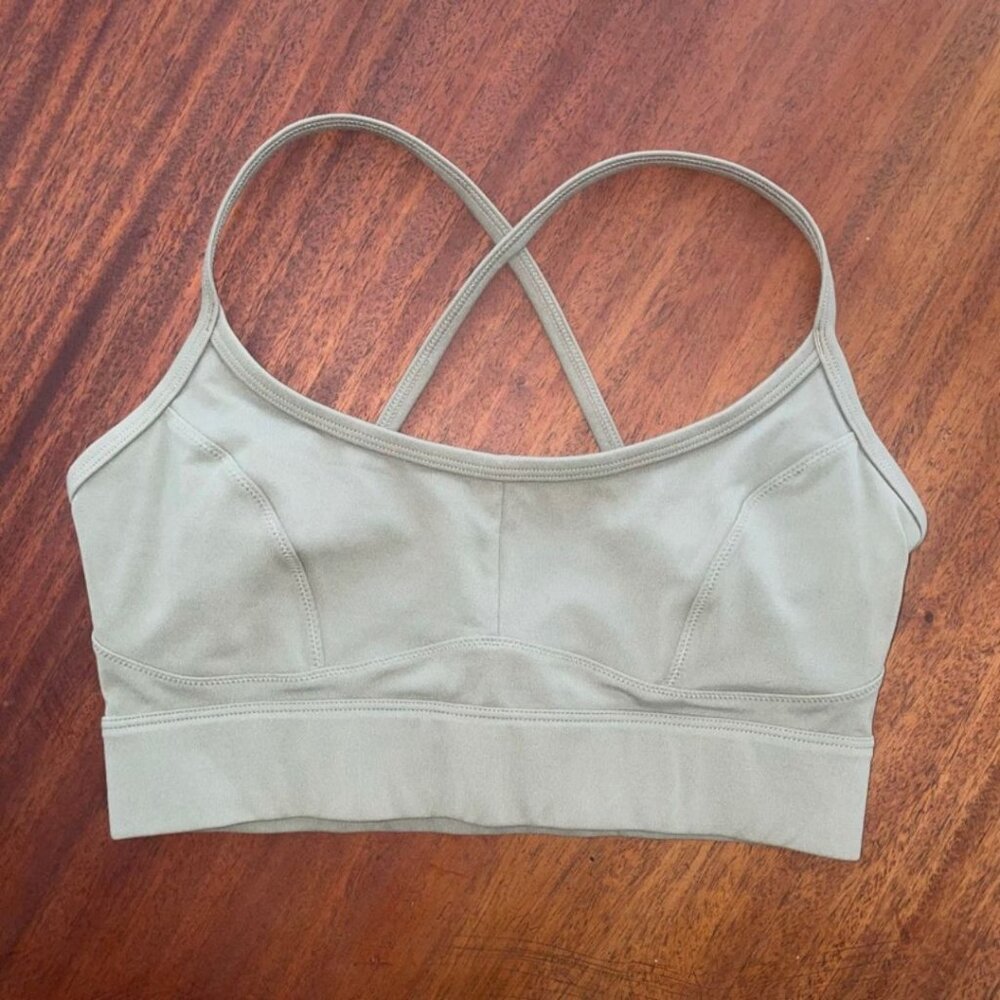 Varley Always Irena Cross-Back Sports Bra in Gravity Gray, Size: M